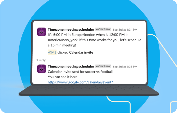 Custom functions in Workflow Builder: Scheduling meetings across time zones