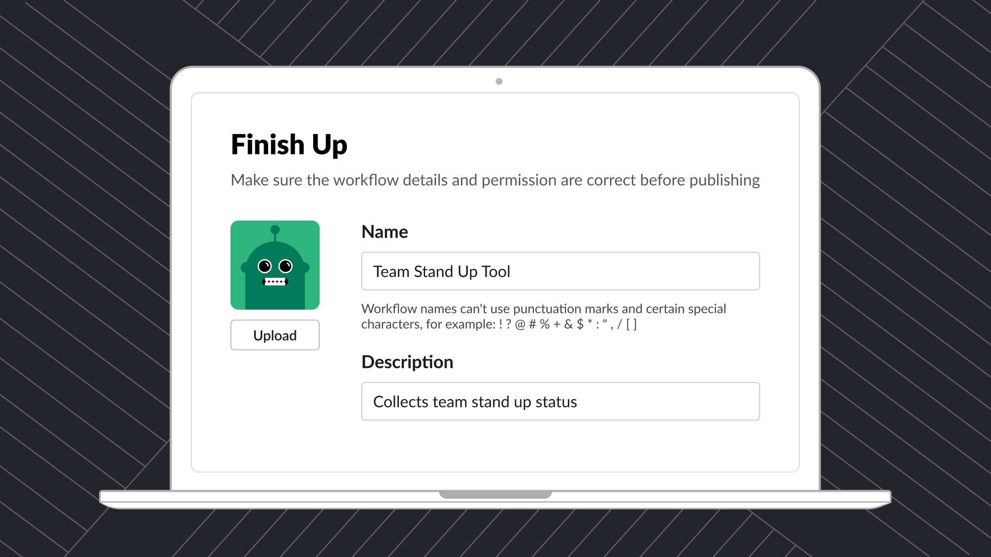 Automate a team standup spreadsheet with Workflow Builder