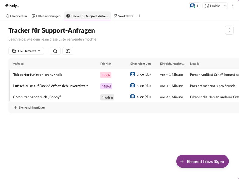 Gestalte die Anfragenverwaltung effizienter – mit einem einheitlichen Anfrageformular, einem Tracker und automatischen Statusaktualisierungen.