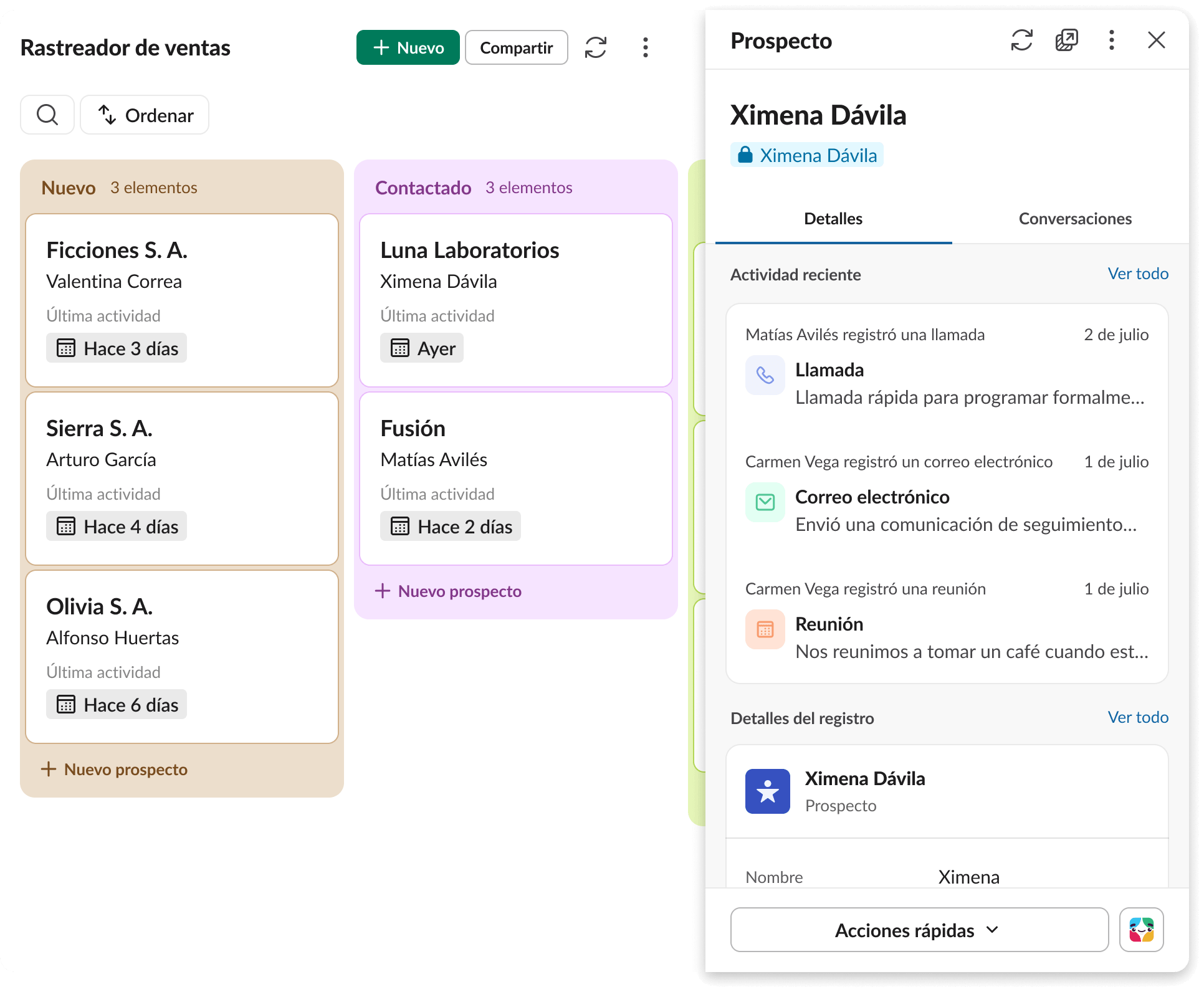 Fortalece las relaciones con los clientes al llevar los datos de clientes a donde tu equipo ya hace su trabajo.