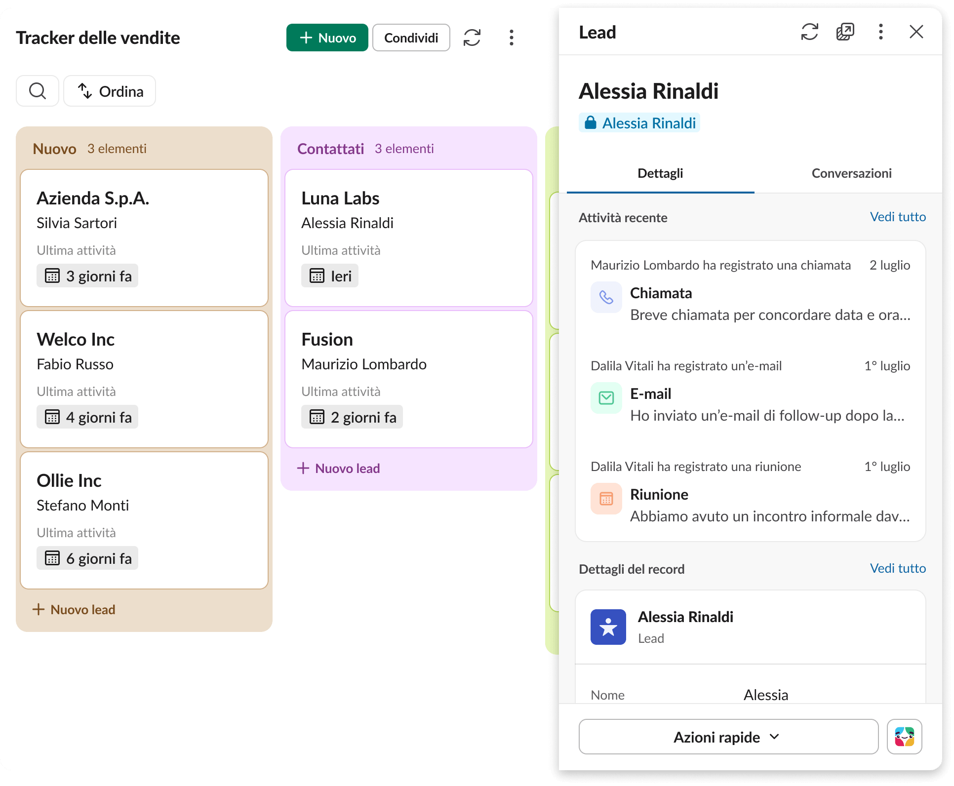 Costruisci relazioni più solide con i clienti inserendo i dati direttamente dove il tuo team lavora ogni giorno.