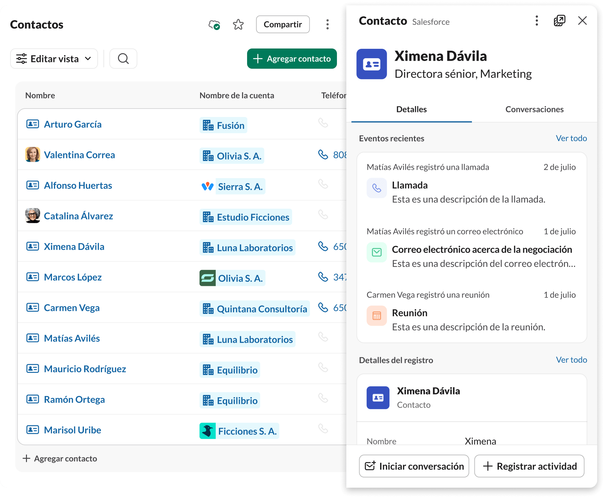 Fortalece las relaciones con los clientes al llevar los datos de clientes a donde tu equipo ya hace su trabajo.