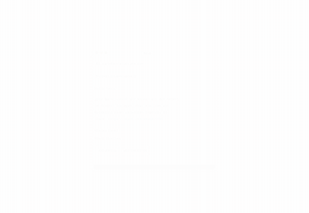 Animierte GIF-Datei mit einer Cursor-Markierung beim Klicken auf einen Einladungslink in einer E-Mail, die zu Slack führt, um die Einladung anzunehmen