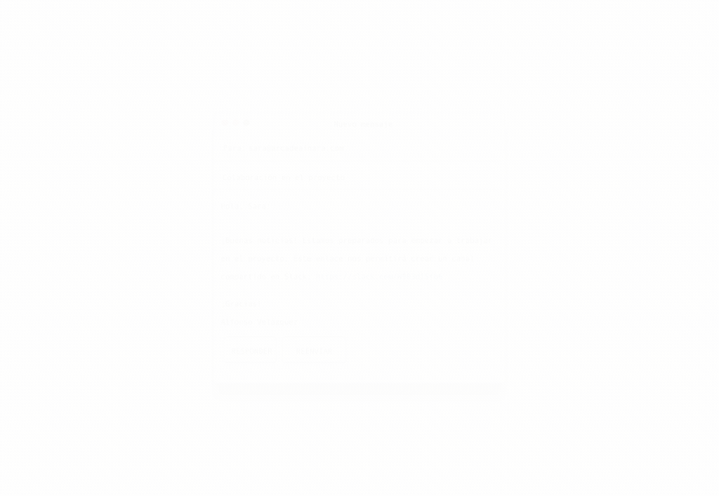 Gif animado que muestra el puntero del ratón haciendo clic en el enlace de una invitación en un correo electrónico, que te lleva a Slack para aceptar la invitación