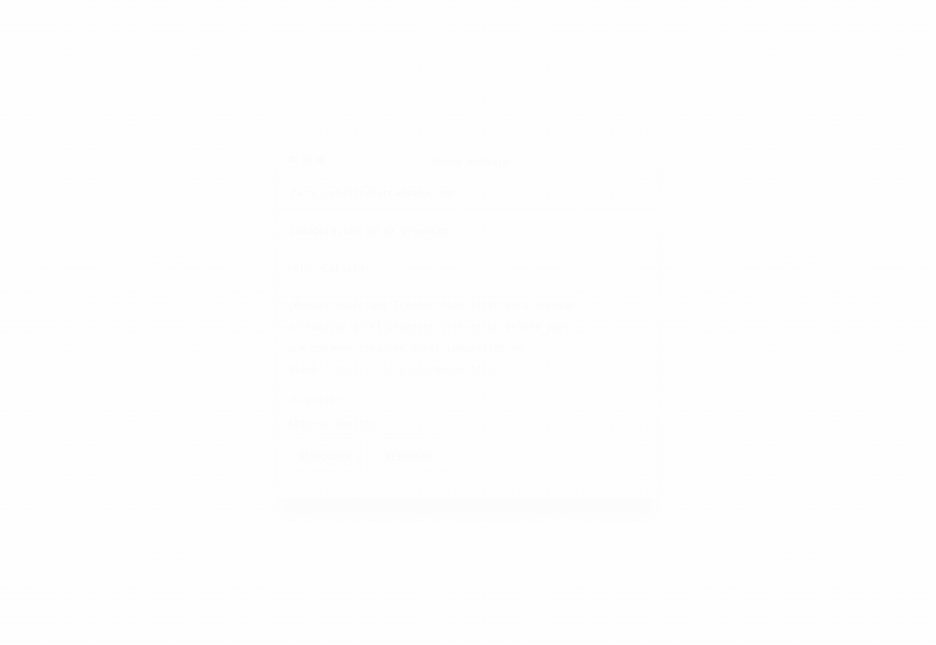 GIF animado que muestra una marca de cursor que hace clic en el enlace de una invitación en un correo electrónico, el cual lleva a Slack para aceptar la invitación