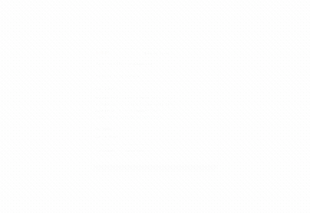Gif animado exibindo um cursor para clicar em um link de convite em um e-mail, que levará ao Slack, para que o convite seja aceito