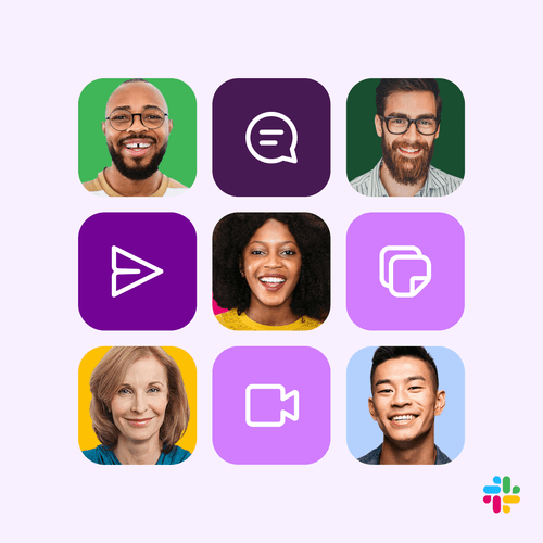 Slack vs Stackfield, represented by Slack icons and avatars