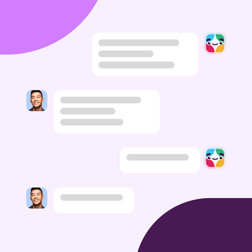 conversational ai chatbots, symbolized by Slackbot in conversation with a human