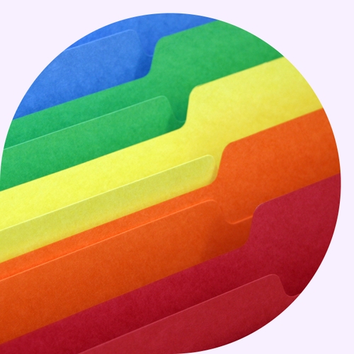 A rainbow of folders, representing customer data integration