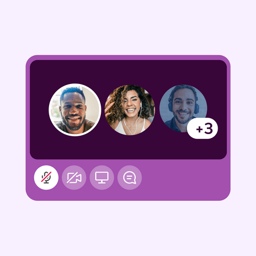 virtual meeting etiquette, symbolized by three avatars on a digital interface