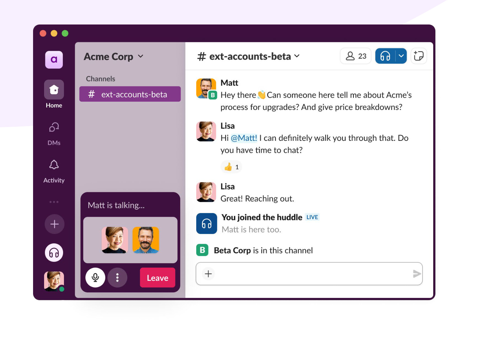 Slack team productivity metrics dashboard