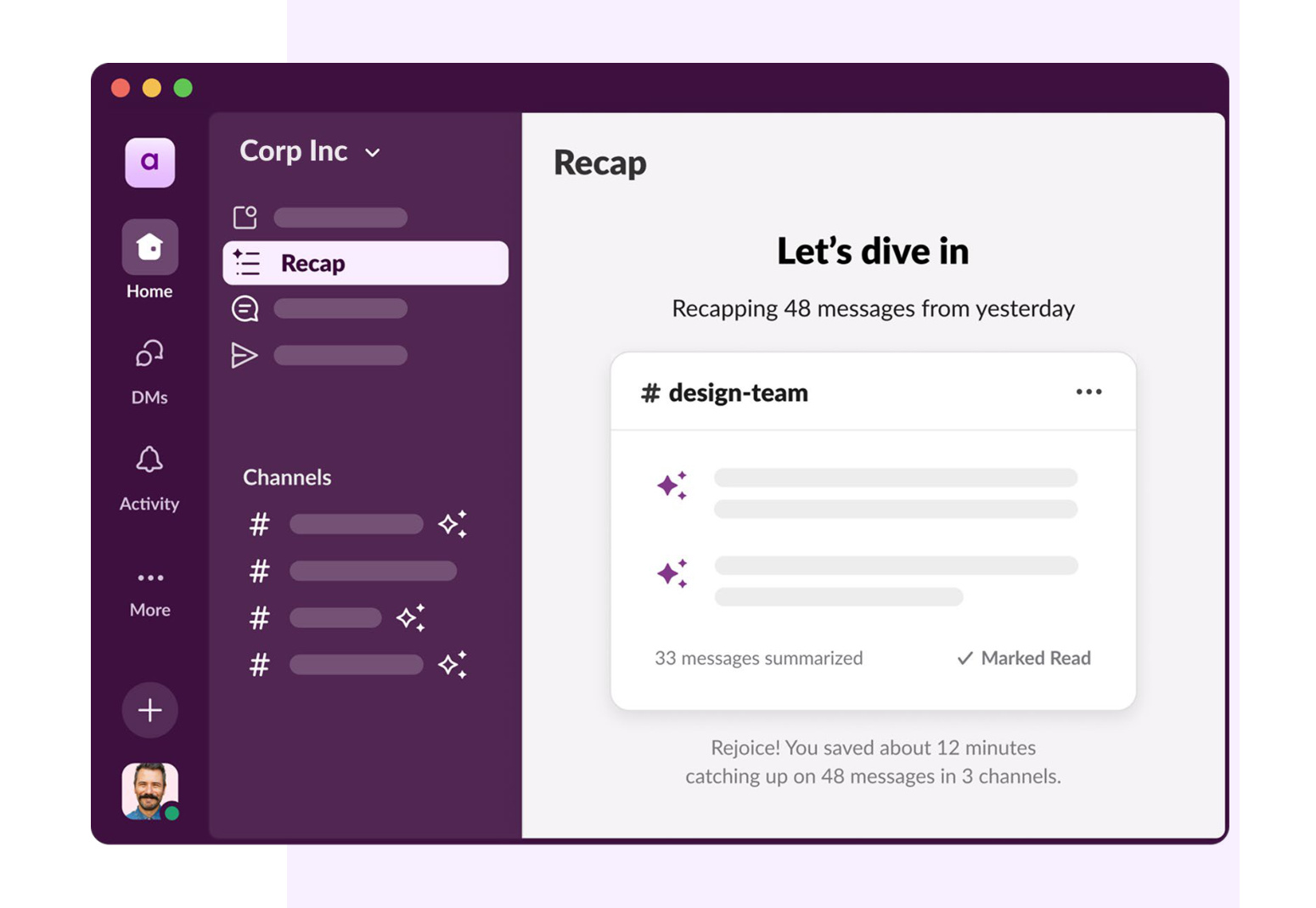 Slack AI agent providing clarity screenshot