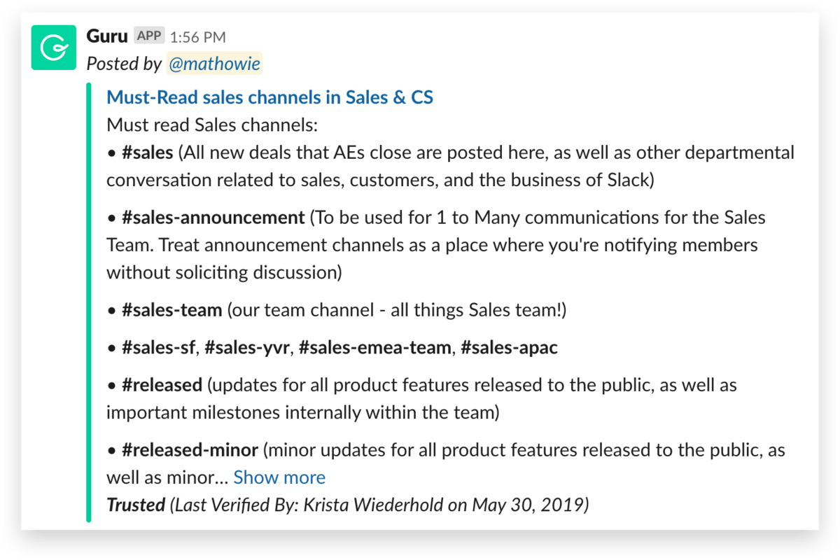 How Channels Power Our Sales Team Slack