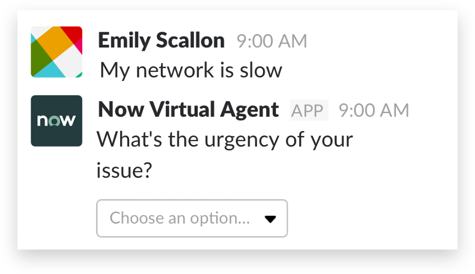 A ServiceNow ticket in Slack