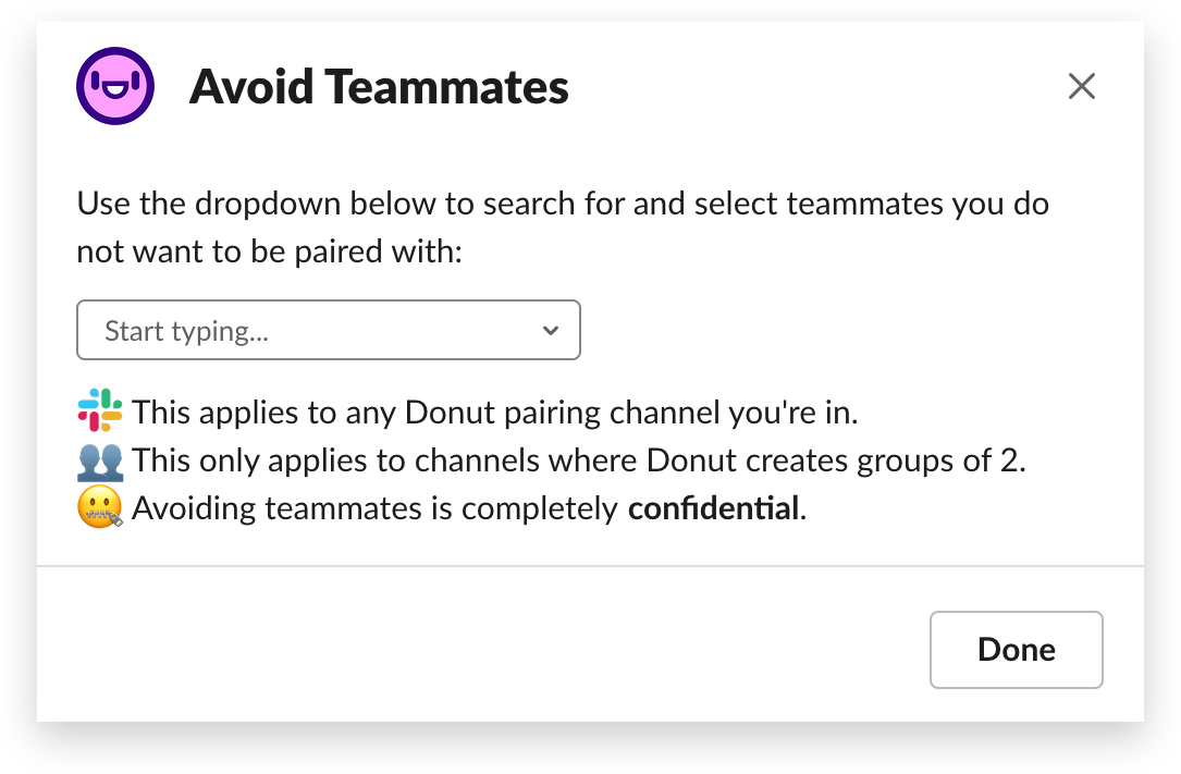 Donut app for Slack