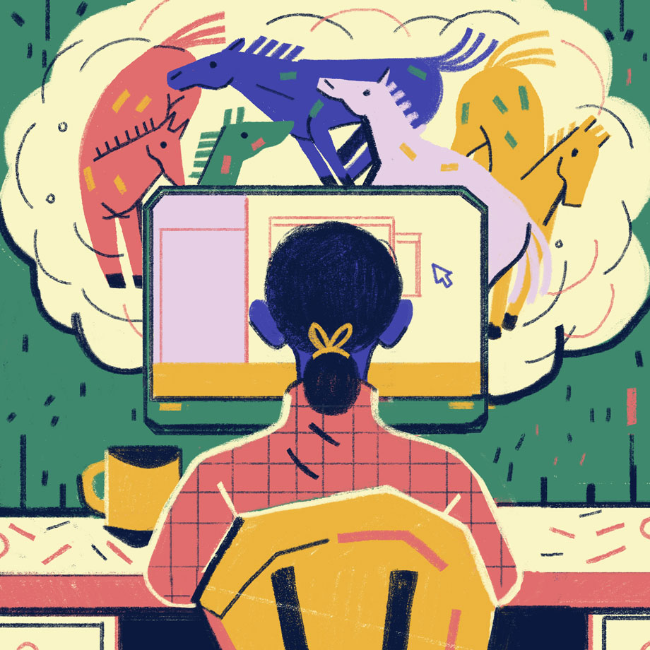 lllustration to accompany an article on Slack's early days