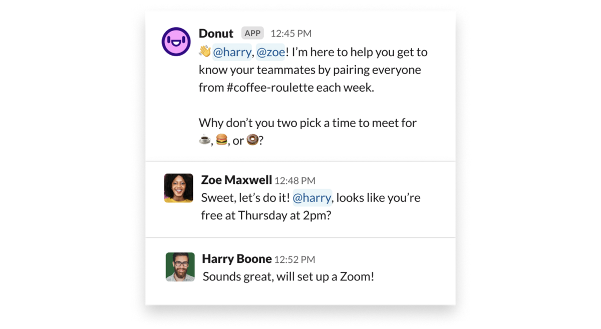 Application Donut pour Slack