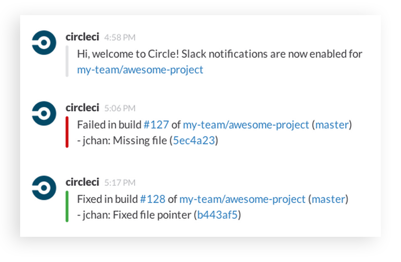 The CircleCI app for Slack