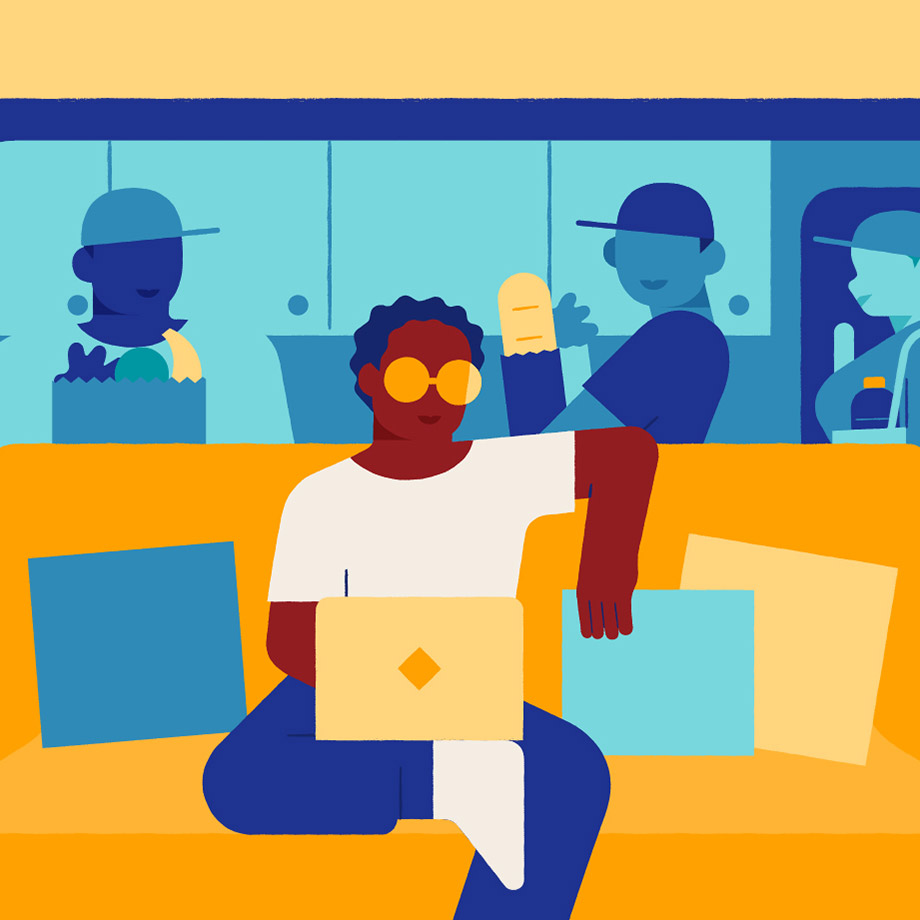 person ordering groceries from home