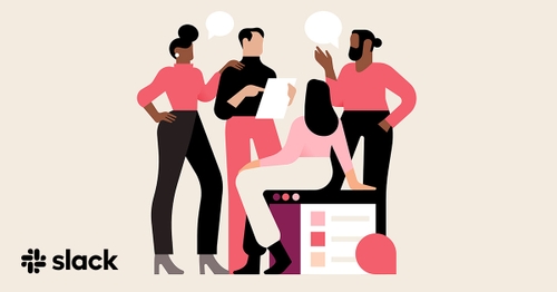 A diverse group of employees talk through a project together