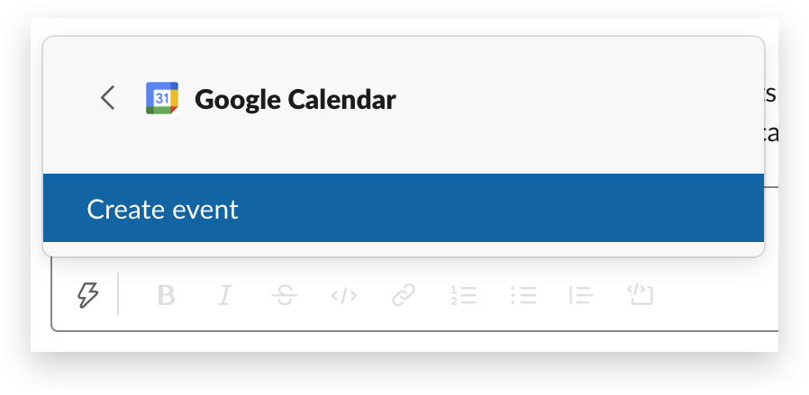 Die Google-Kalender-App im Aktionsmenü