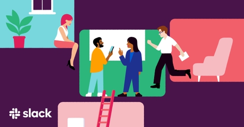 Teammates collaborate from various locations