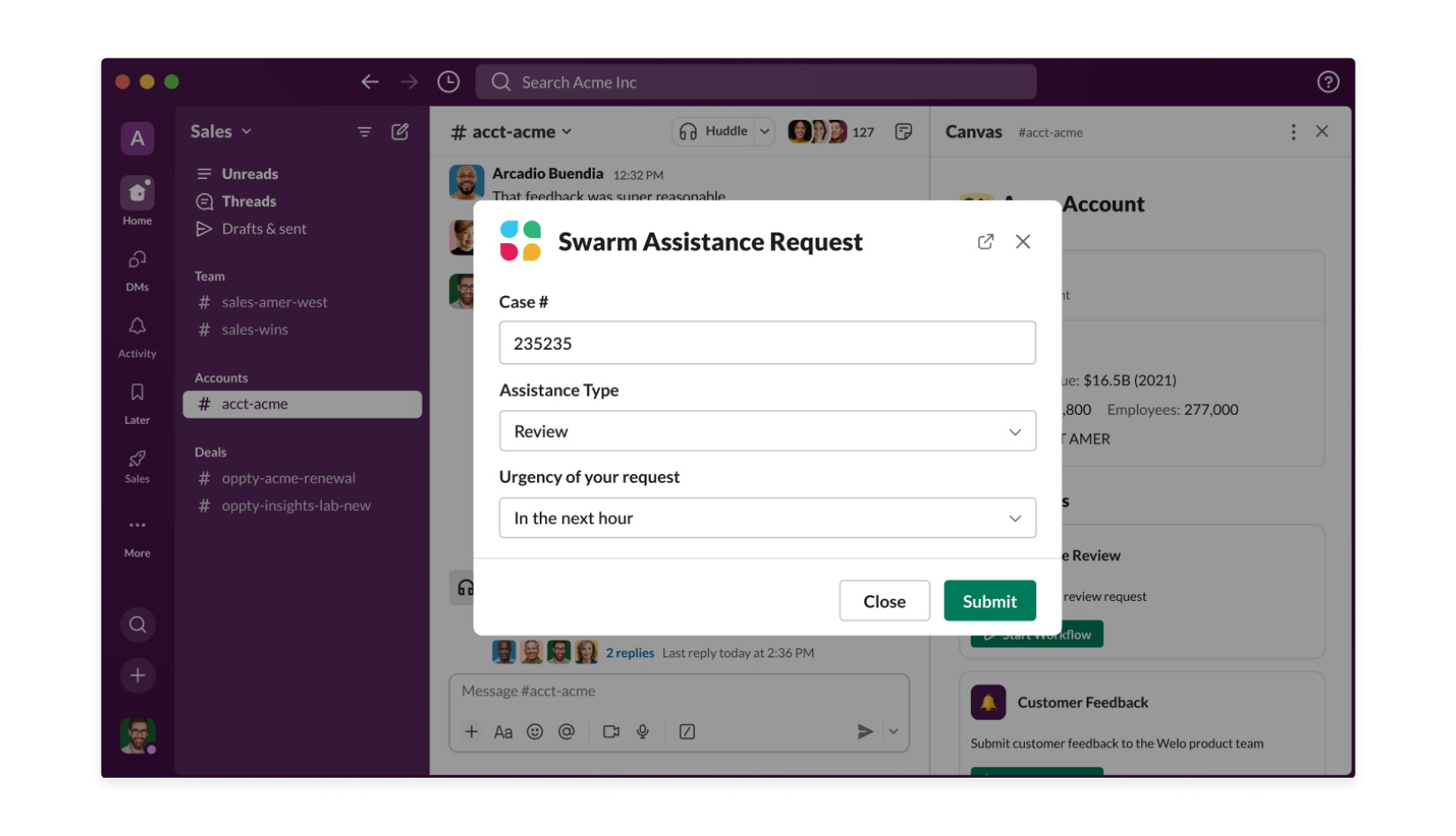 Marketing workflow automation for campaign management in Slack