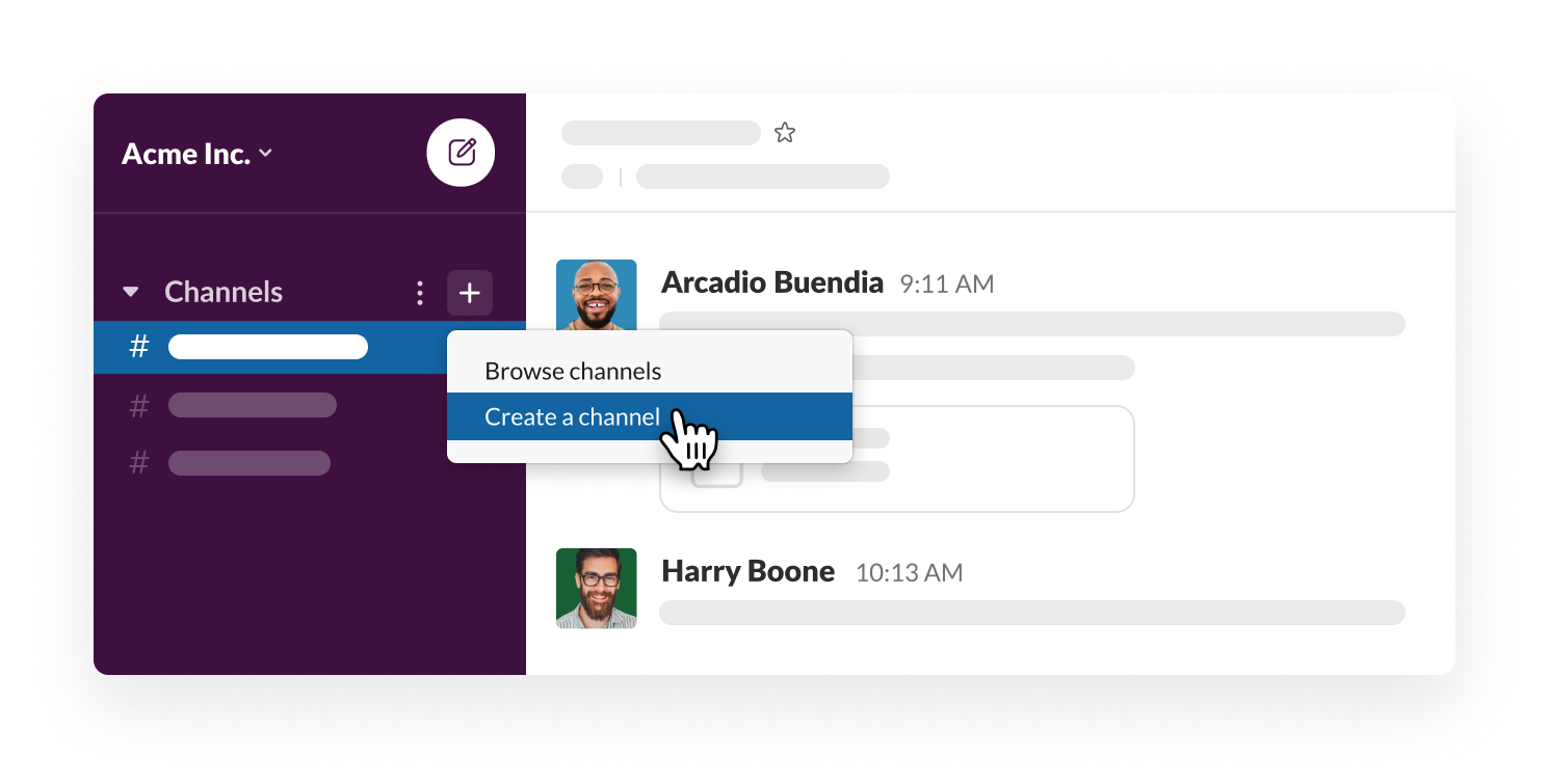 Crear un canal en Slack