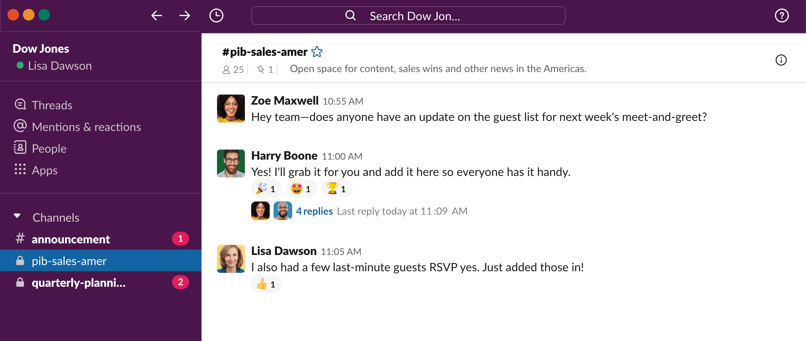 Dow Jones's internal comms strategy in Slack channels