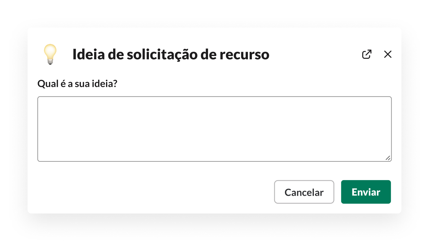 Um formulário para reunir ideias de recursos criadas com o criador de fluxo de trabalho