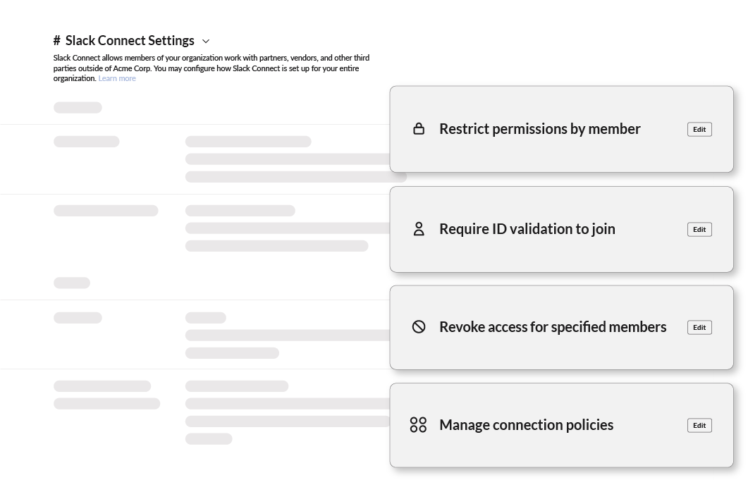 Admins will soon be able to restrict the behaviours of members from partner organisations, such as inviting others and installing apps