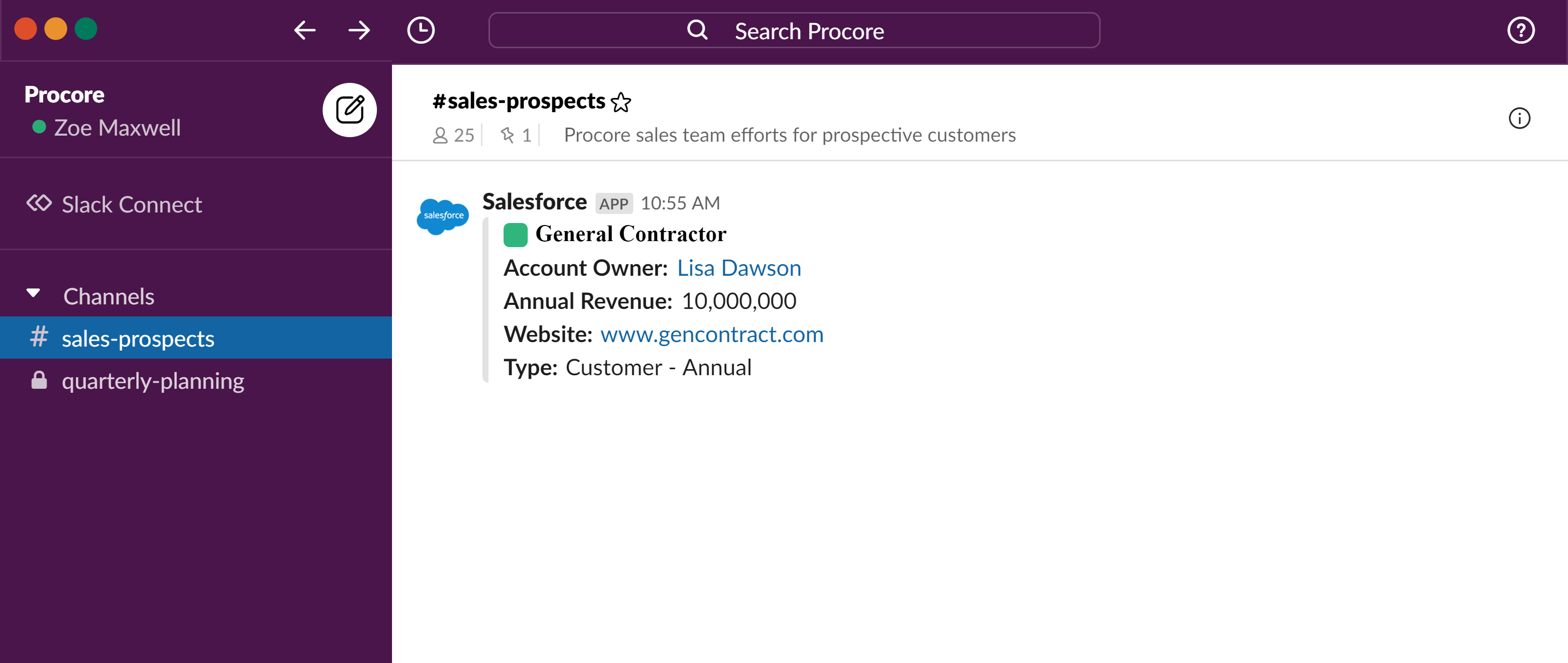Procore salesforce-ui