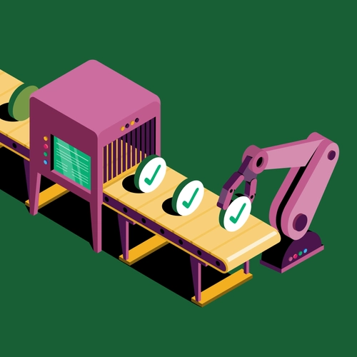 an illustration of assembly line representing task management software