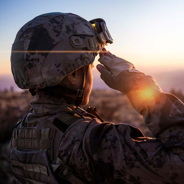 Soldier saluting