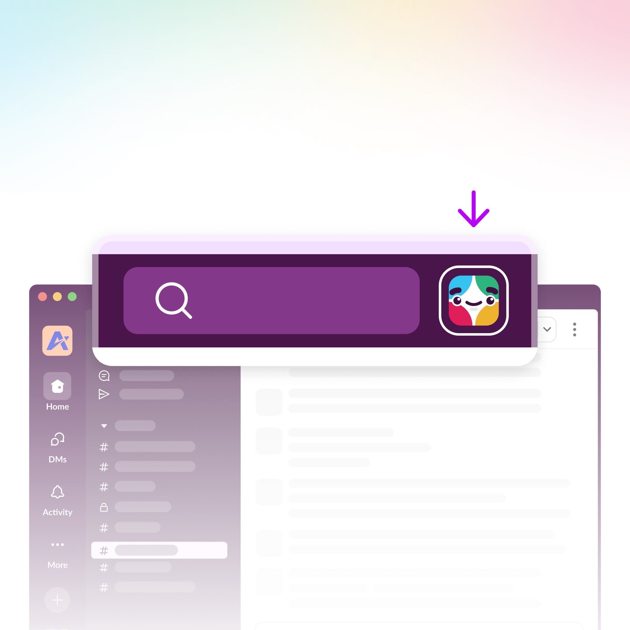 slackbot icon next to search