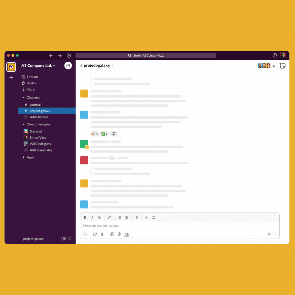 GIF example of creating a canvas in Slack