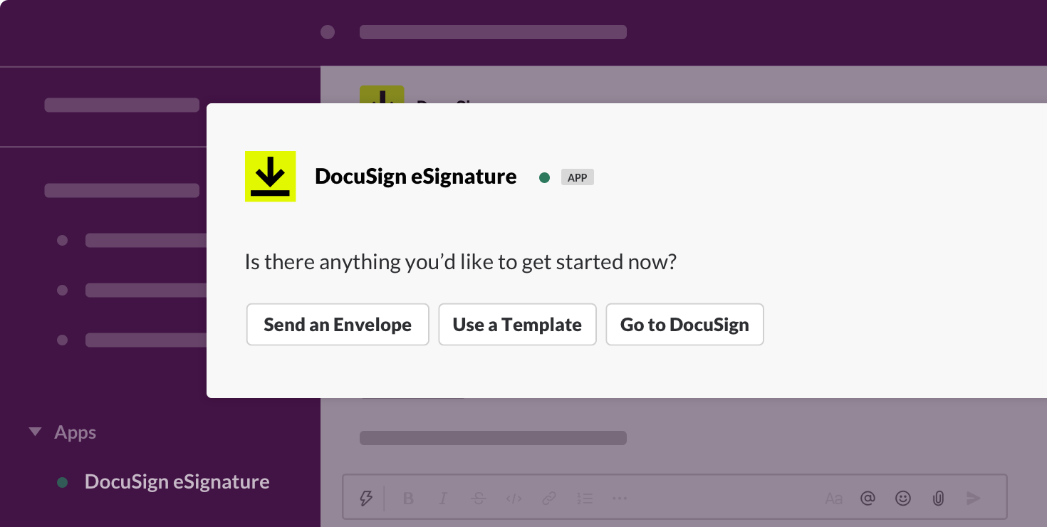 DocuSign eSignature app for Slack