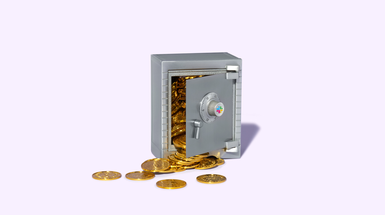 A vault with money coming out representing finance and security