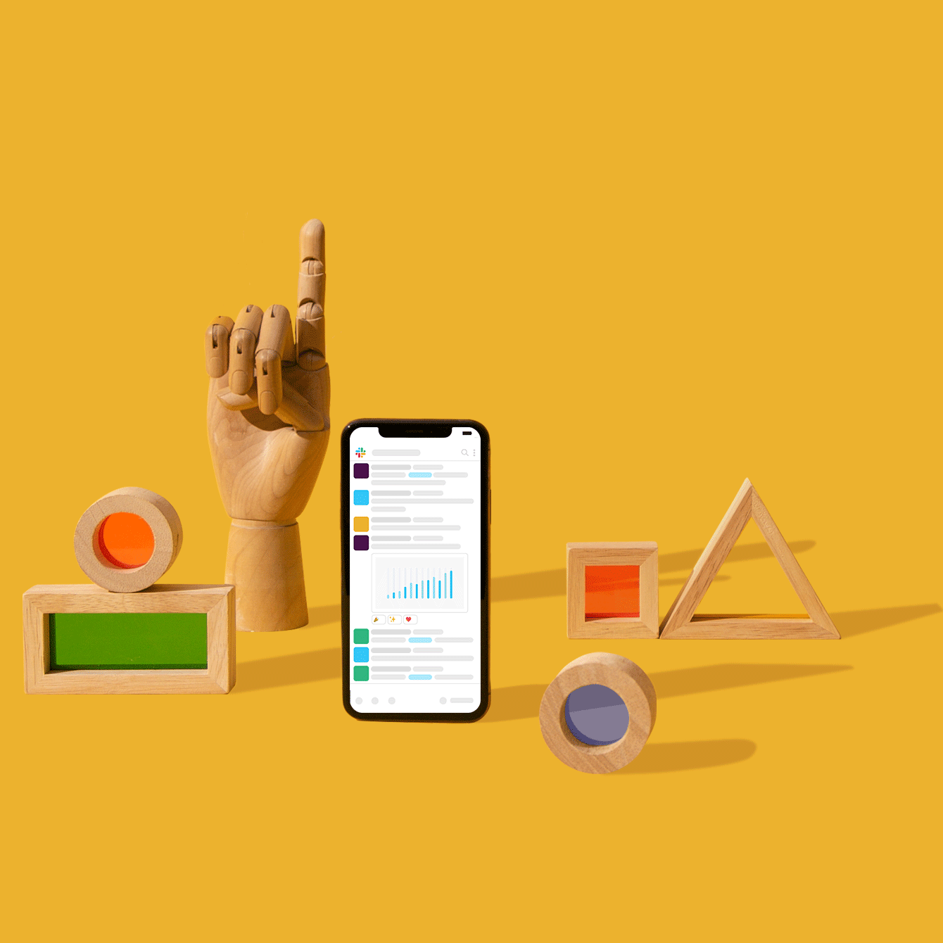 Slack UI on mobile device with a hand representing five ways to use Slack best