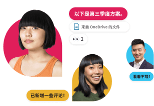 两名团队成员在交谈,周围是各种样式的 Slack 消息和一只模仿大拇指表情符号的手