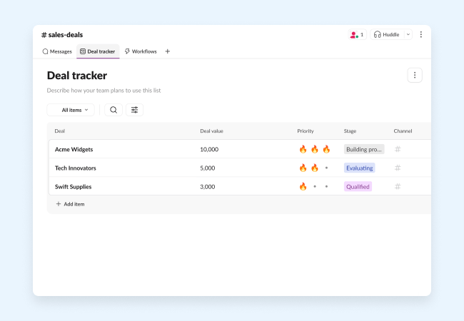 Tracking Deals