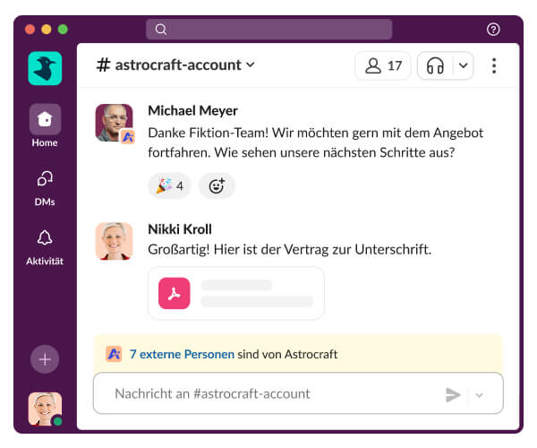Slack Connect. Schneller als eine E-Mail.