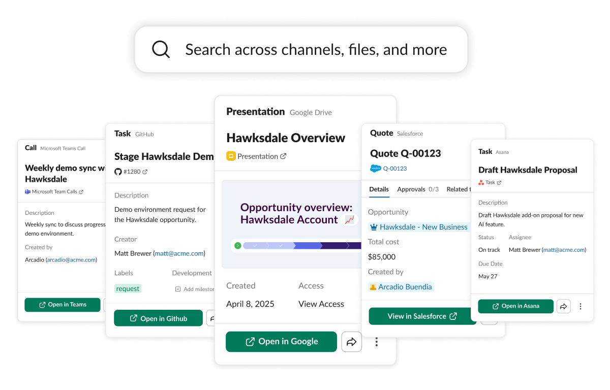 image showing the enterpise search function in Slack