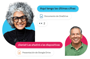 Un canal de Slack rodeado por las fotos de perfil de las personas y nombres de canal como "equipo-diseño" y "facturación"