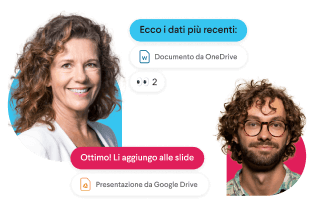 Un canale Slack circondato dalle foto profilo delle persone e da nomi di canale come “team di progettazione” e “fatturazione”