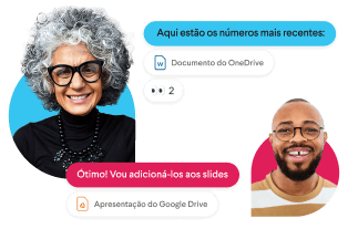 Canal do Slack cheio de fotos de perfil das pessoas e nomes de canais como "equipe de design" e "faturamento"