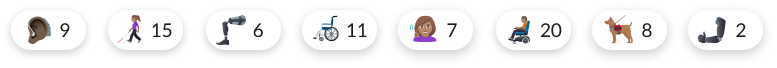 Une série d’émojis relatifs à l’accessibilité.