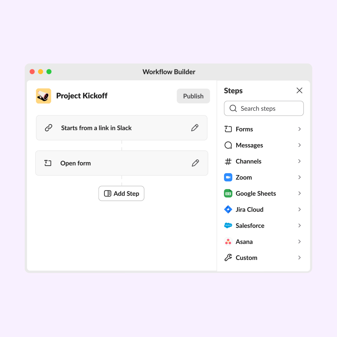 Workflow Builder in Slack