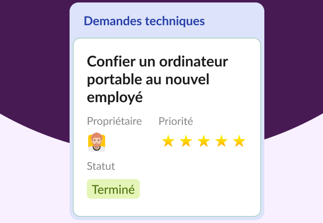 Exemple de demande technique entrante
