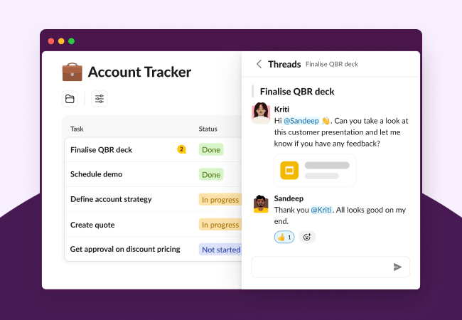 Account tracker list for Sales teams